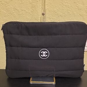 CHANEL Black Padded Laptop Bag